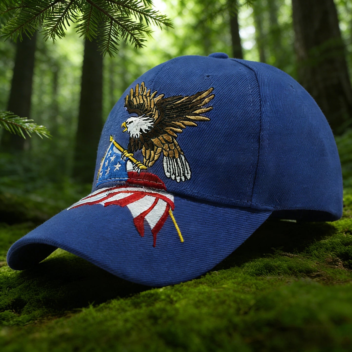 Patriotic USA Flag Eagle Embroidered Baseball Cap – Classic American Style