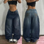 Streetwear New Fashion Oversized Print Baggy Jeans Y2K Harajuku Hip-hop Vintage Pop Gothic High Waist Wide-leg Pants Trousers