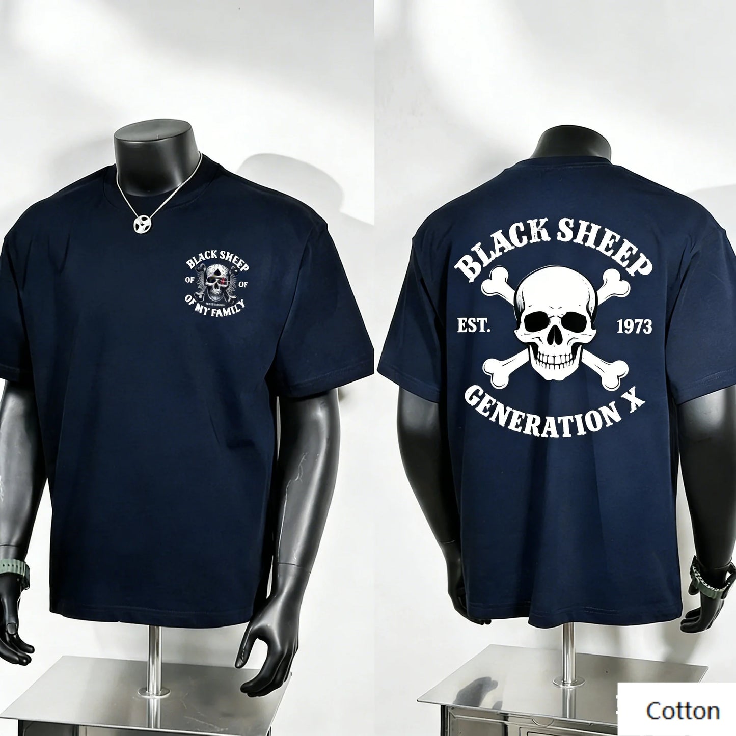 Black Sheep Generation X Skull T-Shirt – Rebellious Retro Style