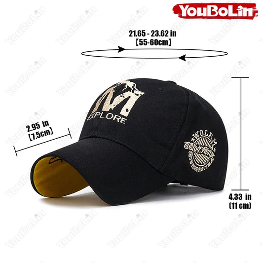 Wolf Totem Embroidery Baseball Cap – Unisex Cotton Adjustable Trucker Hat | Dad Hat for Men & Women