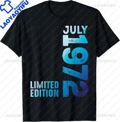 1972 Limited Edition 53th Birthday Born 1972 Unisex Neck Short Sleeve T-Shirt Casual Personalized Clothing Camisas Streetwear