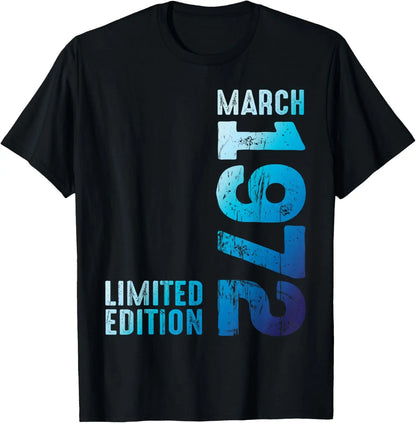 1972 Limited Edition 53th Birthday Born 1972 Unisex Neck Short Sleeve T-Shirt Casual Personalized Clothing Camisas Streetwear