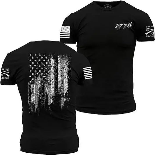 American Acid 1776 Us Flag Men Clothing T-Shirt Funny Helps Graphic Tee Tops Independence Day Army Outfits