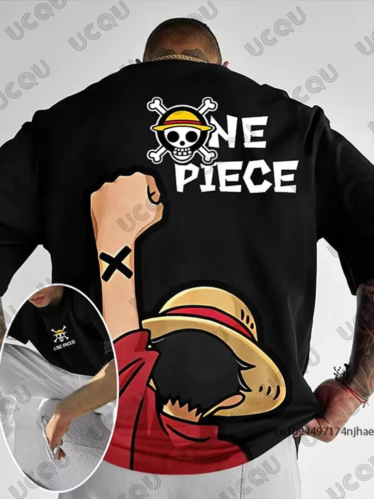 One Piece Graphic Print T-Shirt – Luffy & Zoro Edition