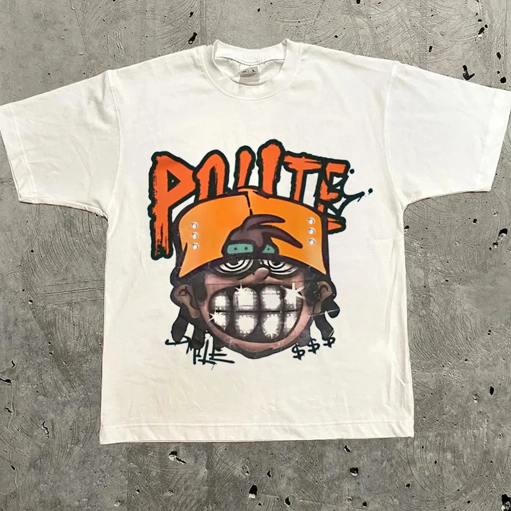 Harajuku Y2K Graphic T-Shirt | Oversized Streetwear Tee | 15 Colors, 30 Designs