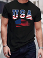USA Flag Print Men’s Graphic T-Shirt – Classic Patriotic Style