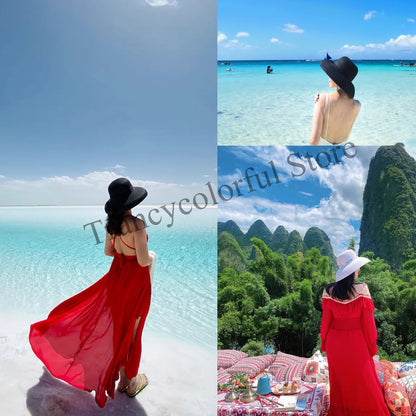 Women's Wide Brim Straw Sun Hat – Foldable Hepburn Style | Beach & Travel