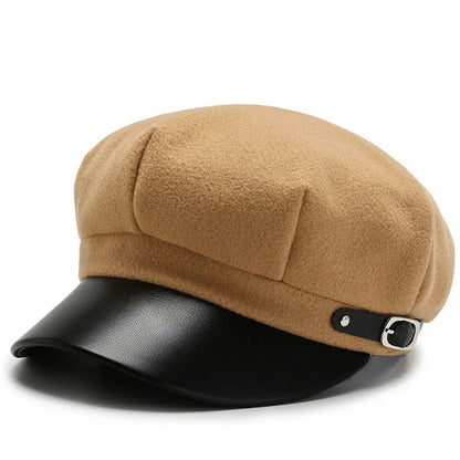 British Style PU Leather Beret – Timeless Retro Elegance