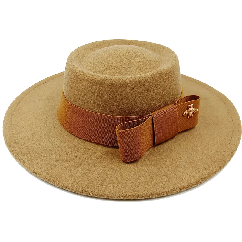 Bow Tie Fedora Hat – Wide Brim | 17 Colors | Women & Men