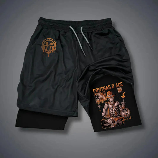 ONE PIECE Luffy Double-Layer Sports Shorts – Performance Meets Anime Style