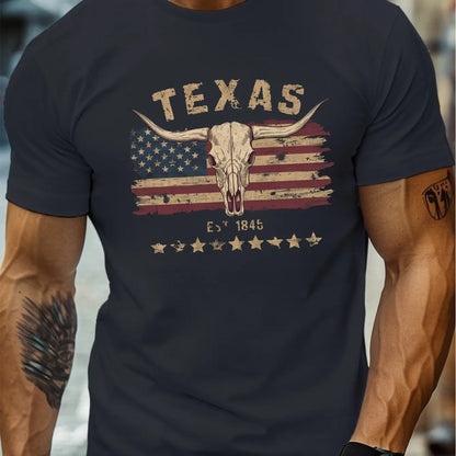 Men’s Texas Longhorn Cow Skull T-Shirt – Western Urban Style