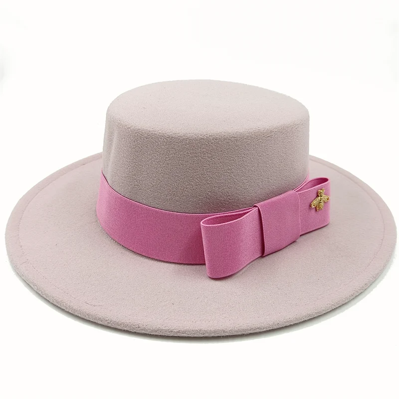 Bow Tie Fedora Hat – Wide Brim | 17 Colors | Women & Men
