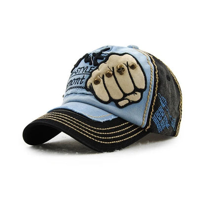 Fist Rivet Embroidered Baseball Cap – Bold Streetwear Attitude