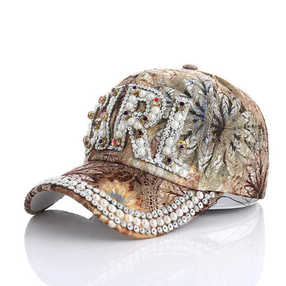 Rhinestone Shiny Baseball Cap – Glamour Meets Street Style