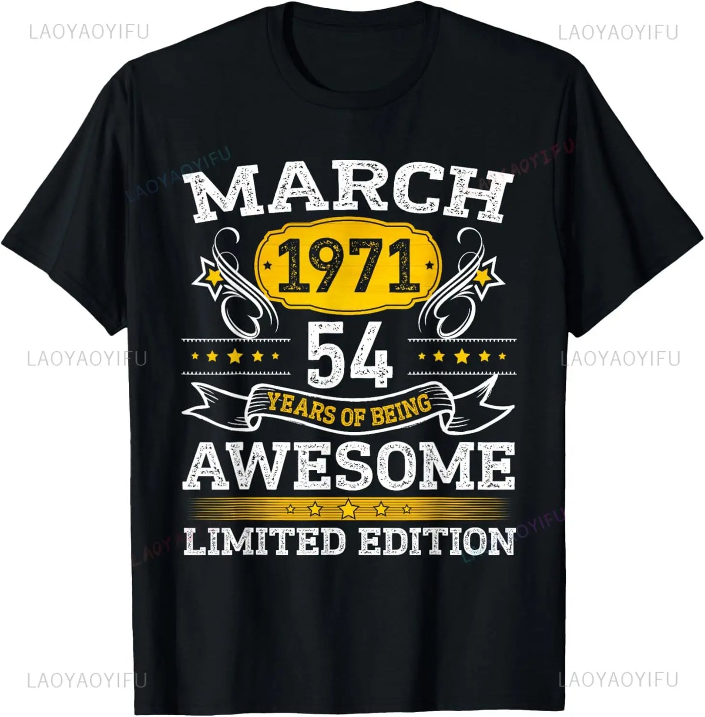 54th Birthday Tee 54 Years Old Vintage Legends Born in 1971 T-Shirt Print Original Design Gifts T Shirts Streetwear Camisas