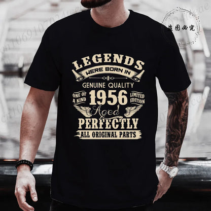 Vintage 1956 69th Birthday Men's Tees Birthday Made in 1956 Shirt of Dad Legends Were Born in 1956 Perfectly Shirt Gift for Dad
