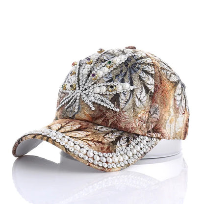 Rhinestone Shiny Baseball Cap – Glamour Meets Street Style