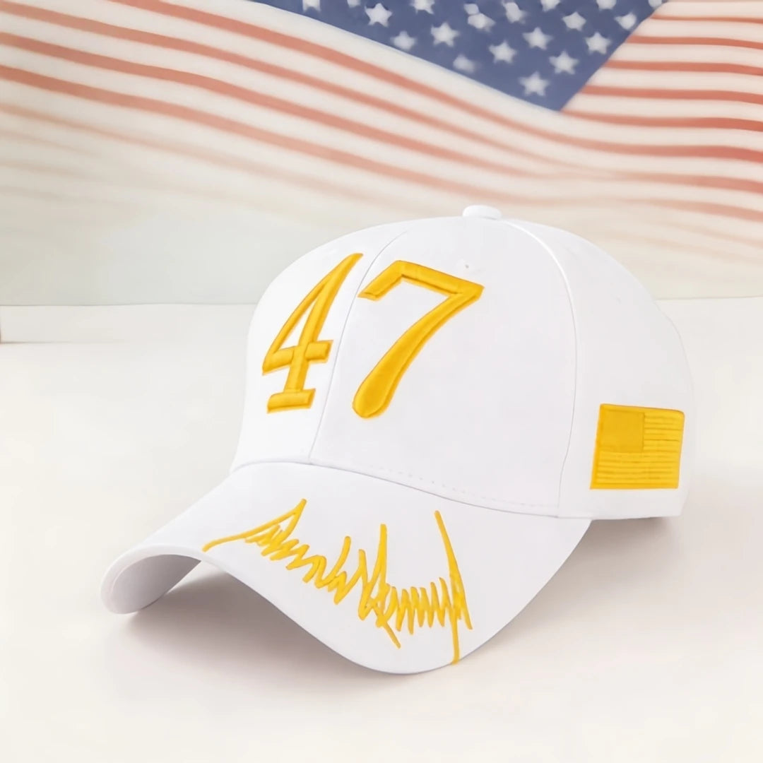 Red & White "47" Embroidered Baseball Cap – A Distinctive Statement