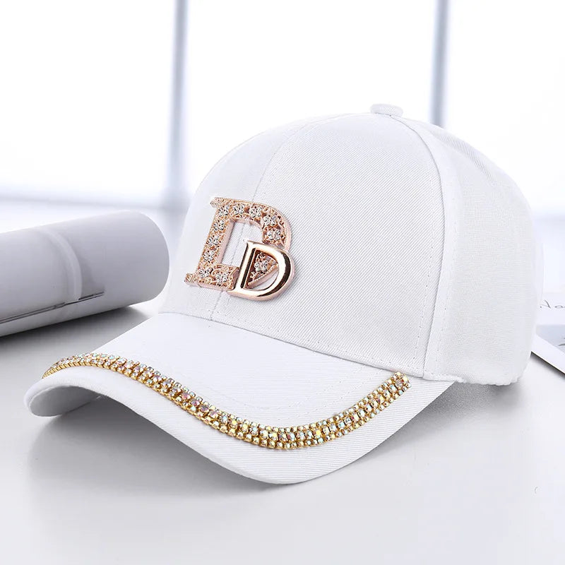 CNTANG Diamond D Letter Baseball Cap – Sparkle & Shade