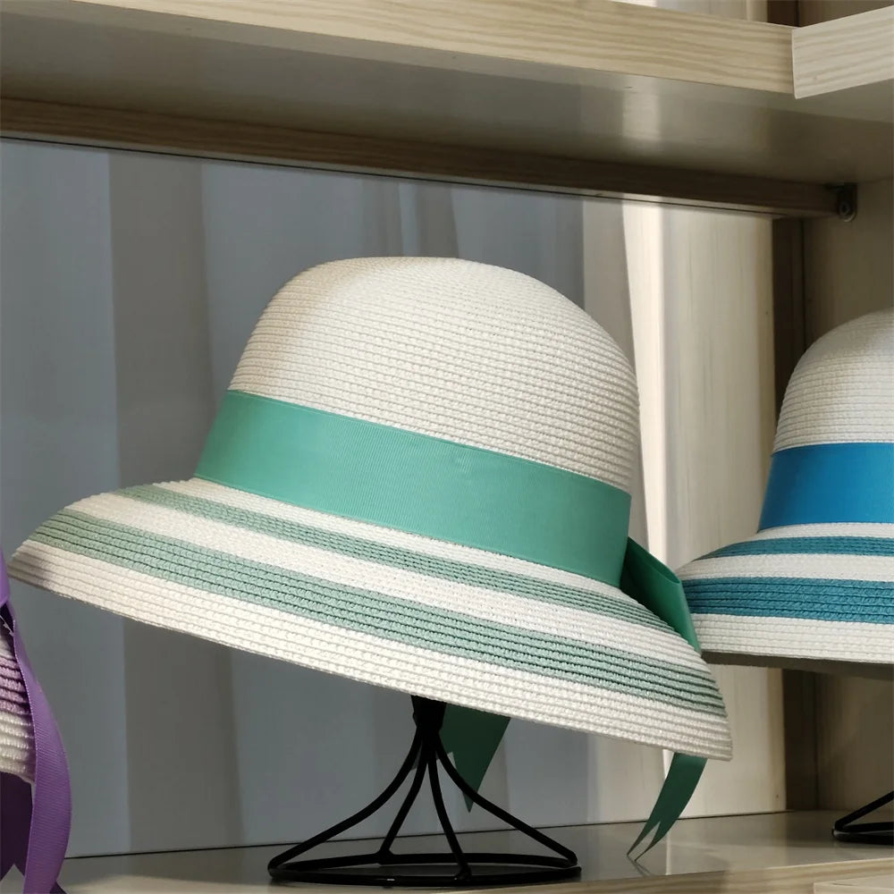 Bucket Hat Summer Hats for Women Fishing Hat Woolen Rhinestone Solid Color Basin Hat Leisure Outdoor Beach Sun Hat