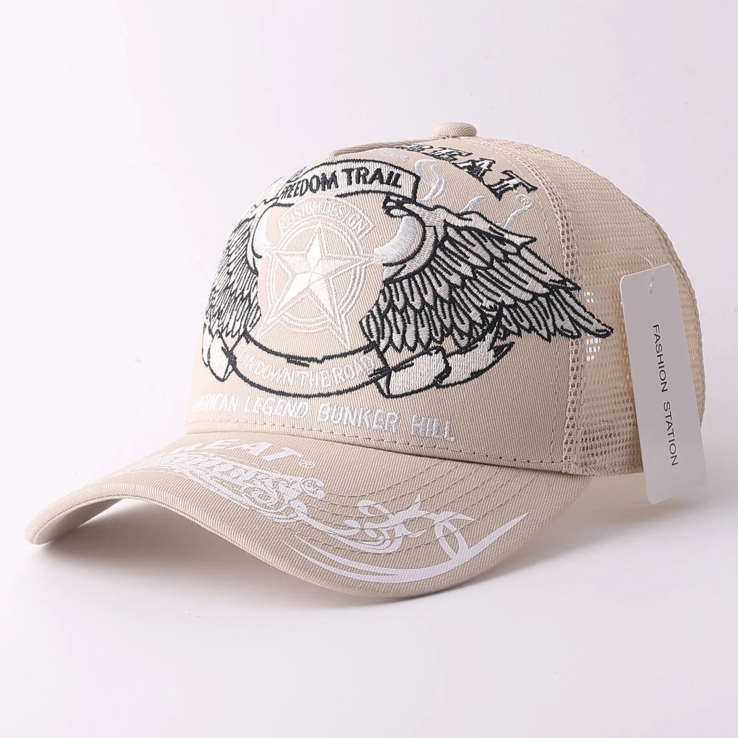 Skull & Wings Embroidered Trucker Cap | Hip Hop Baseball Hat