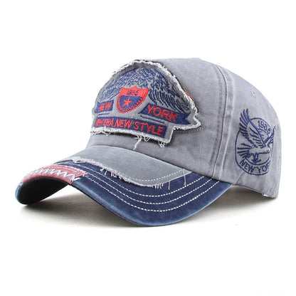 Vintage Washed Snapback Baseball Cap – New York Eagle Style