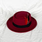 NEW Vintage Pork Pie Hat Men's Rolled Brim Felt Fedora Hat with Feather Gentleman Church Cap Trilby Jazz Hats