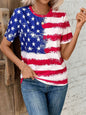 Women’s American Flag 3D Print T-Shirt – Effortless Y2K Streetwear