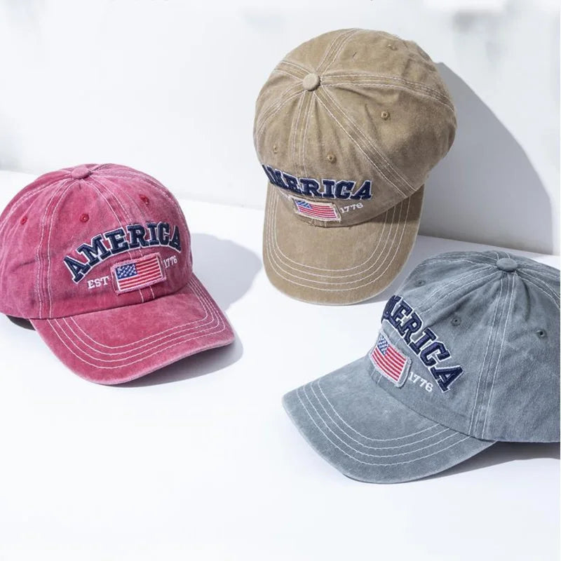 Vintage USA Flag Distressed Baseball Cap – Classic Laid-Back Style