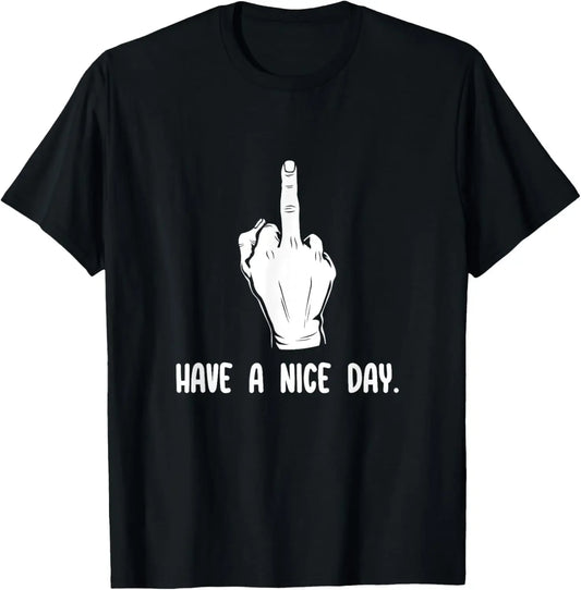 Have A Nice Day" Middle Finger T-Shirt — Y2K Harajuku, Kawaii Gothic