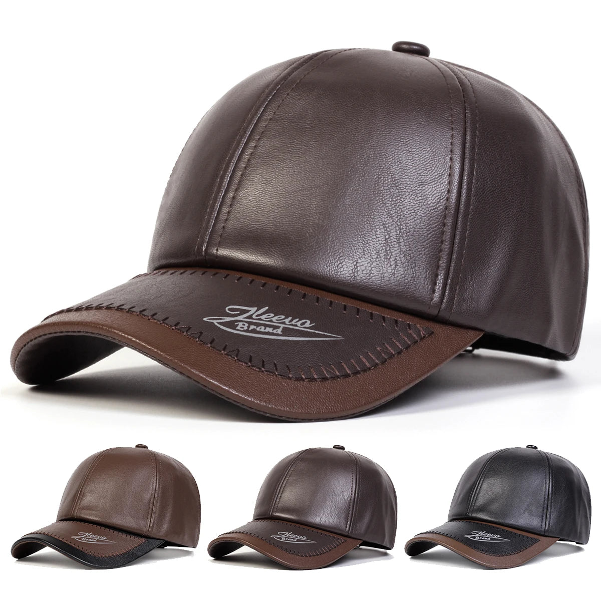 Leather Brim Baseball Cap – Premium Texture Meets Urban Style