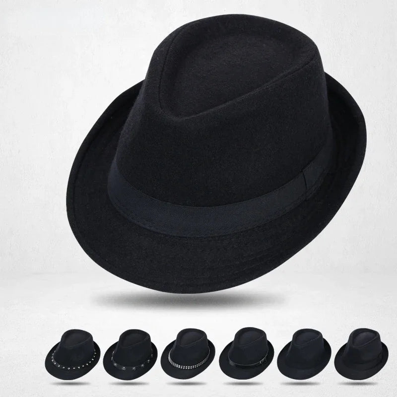 Men’s Wool Blend Fedora – Sophisticated Short-Brim Style