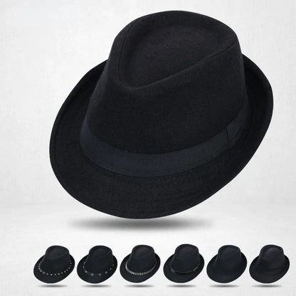 Men’s Wool Blend Fedora – Sophisticated Short-Brim Style