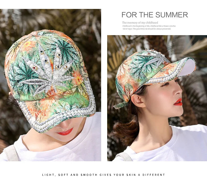 Rhinestone Shiny Baseball Cap – Glamour Meets Street Style