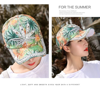 Rhinestone Shiny Baseball Cap – Glamour Meets Street Style