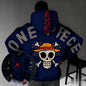 One Piece Anime Hoodie Oversized Pullover Sweatshirt Men Women Black Red Navy