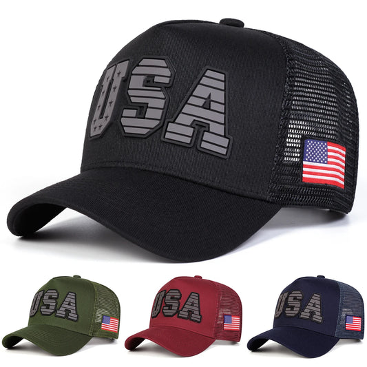 Unisex USA Letter Embroidery Baseball Net Caps Spring and Summer Outdoor Adjustable Casual Hats Sunscreen Hat Sports Cap