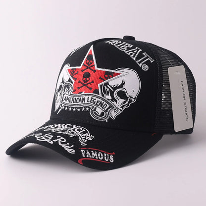 Skull & Wings Embroidered Trucker Cap | Hip Hop Baseball Hat