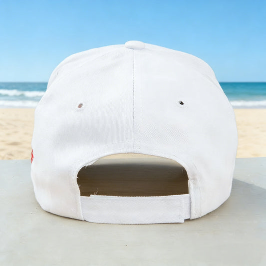 The Essential White "45-47" Baseball Cap – Your Coastal Companion