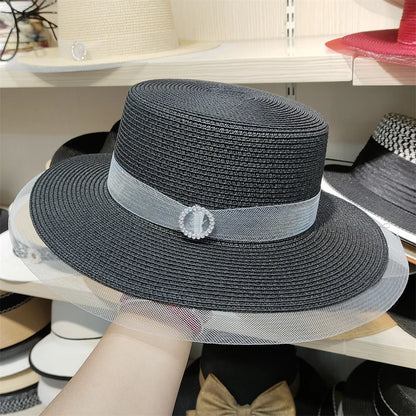 Bucket Hat Summer Hats for Women Fishing Hat Woolen Rhinestone Solid Color Basin Hat Leisure Outdoor Beach Sun Hat