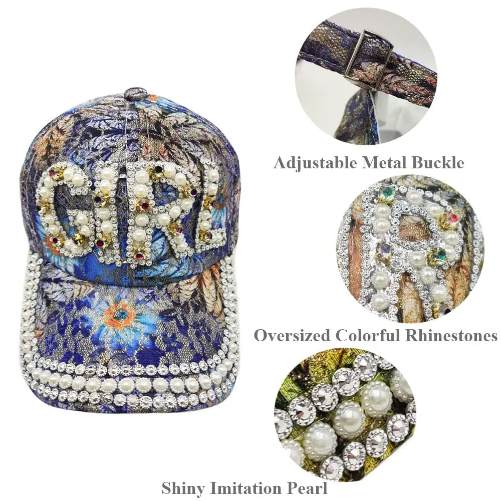 Rhinestone Shiny Baseball Cap – Glamour Meets Street Style