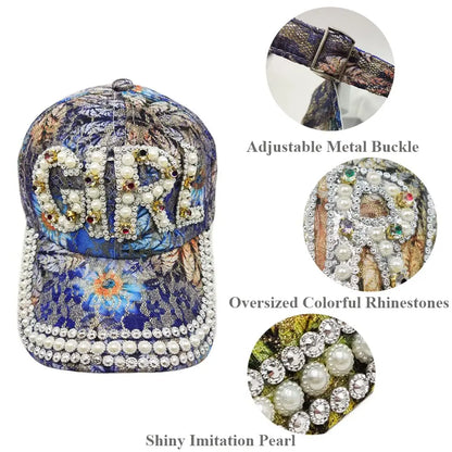 Rhinestone Shiny Baseball Cap – Glamour Meets Street Style