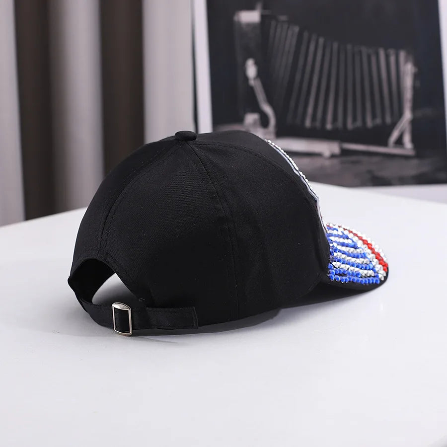 USA American Flag Baseball Cap – Patriotic Bling Meets Street Style