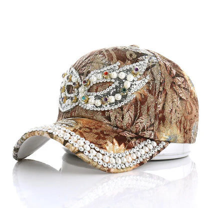 Rhinestone Shiny Baseball Cap – Glamour Meets Street Style