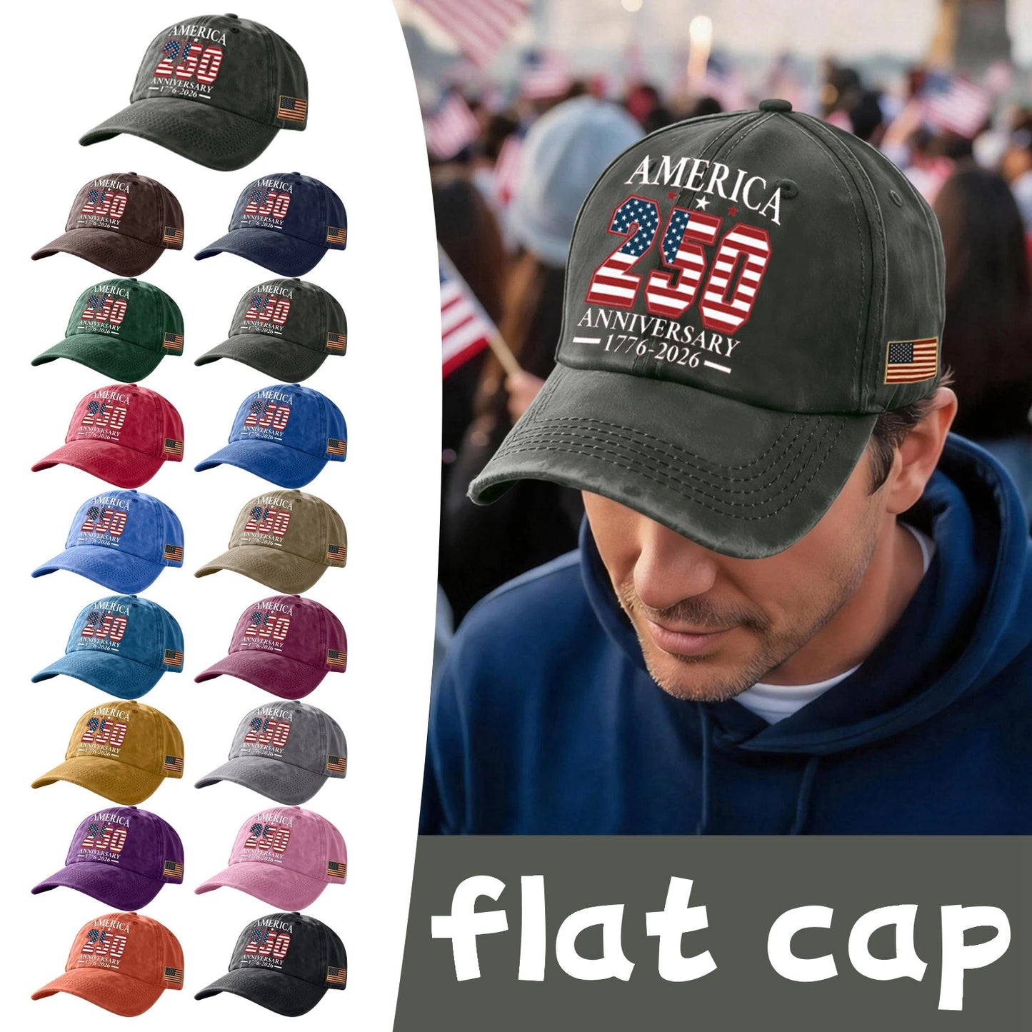 America 250th Anniversary Vintage Baseball Cap – Commemorate History