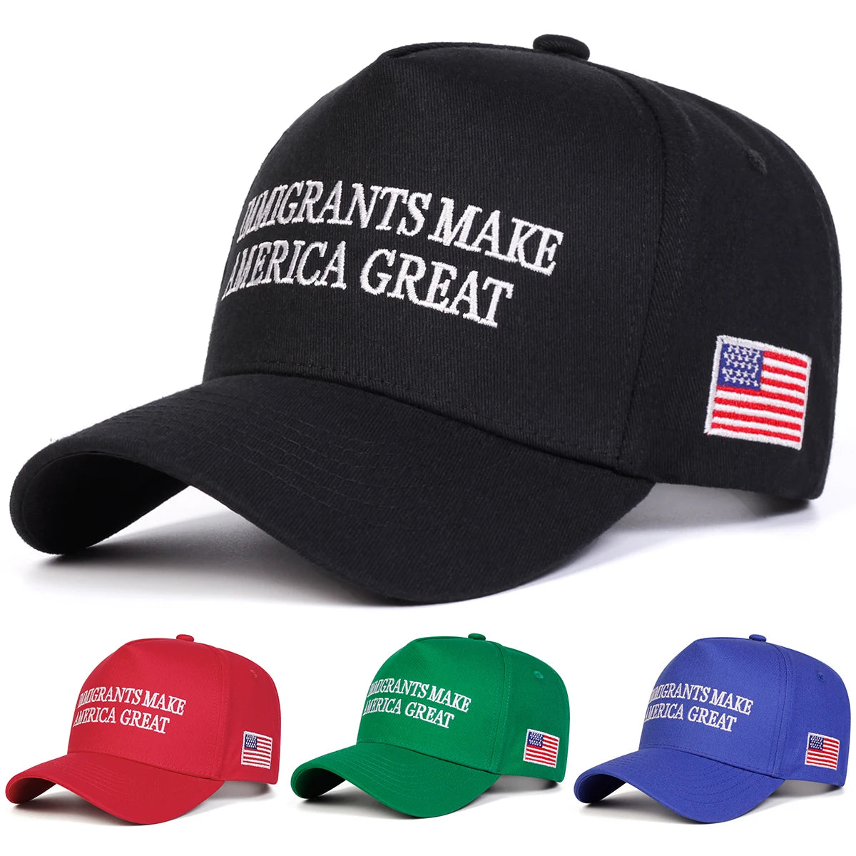 "IMMIGRANTS MAKE" Embroidered Cap – Bold Style & Versatile Comfort