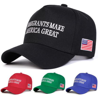 "IMMIGRANTS MAKE" Embroidered Cap – Bold Style & Versatile Comfort