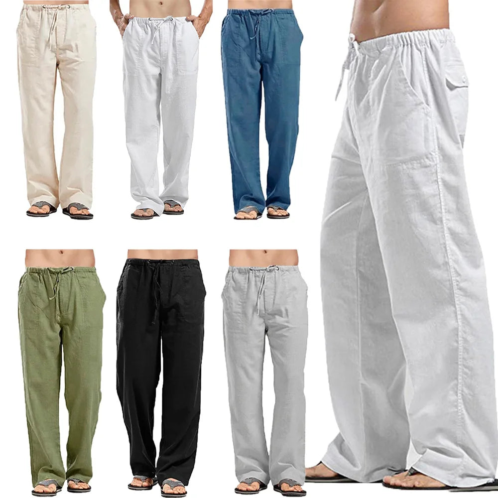 SALE -SALE Men's Cotton Linen Summer Pants – 7 Colors