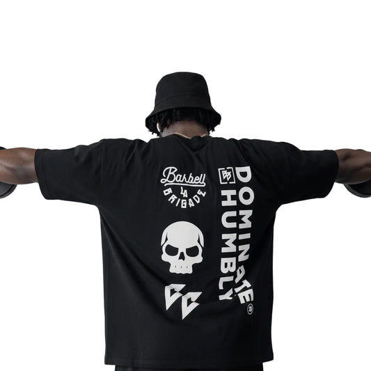 Barbell Summer Men Fashion Cotton T-Shirt Skull Print Tops Tees Male Casual O-Neck Clothing Women Short Sleeve Shirt Streetwear