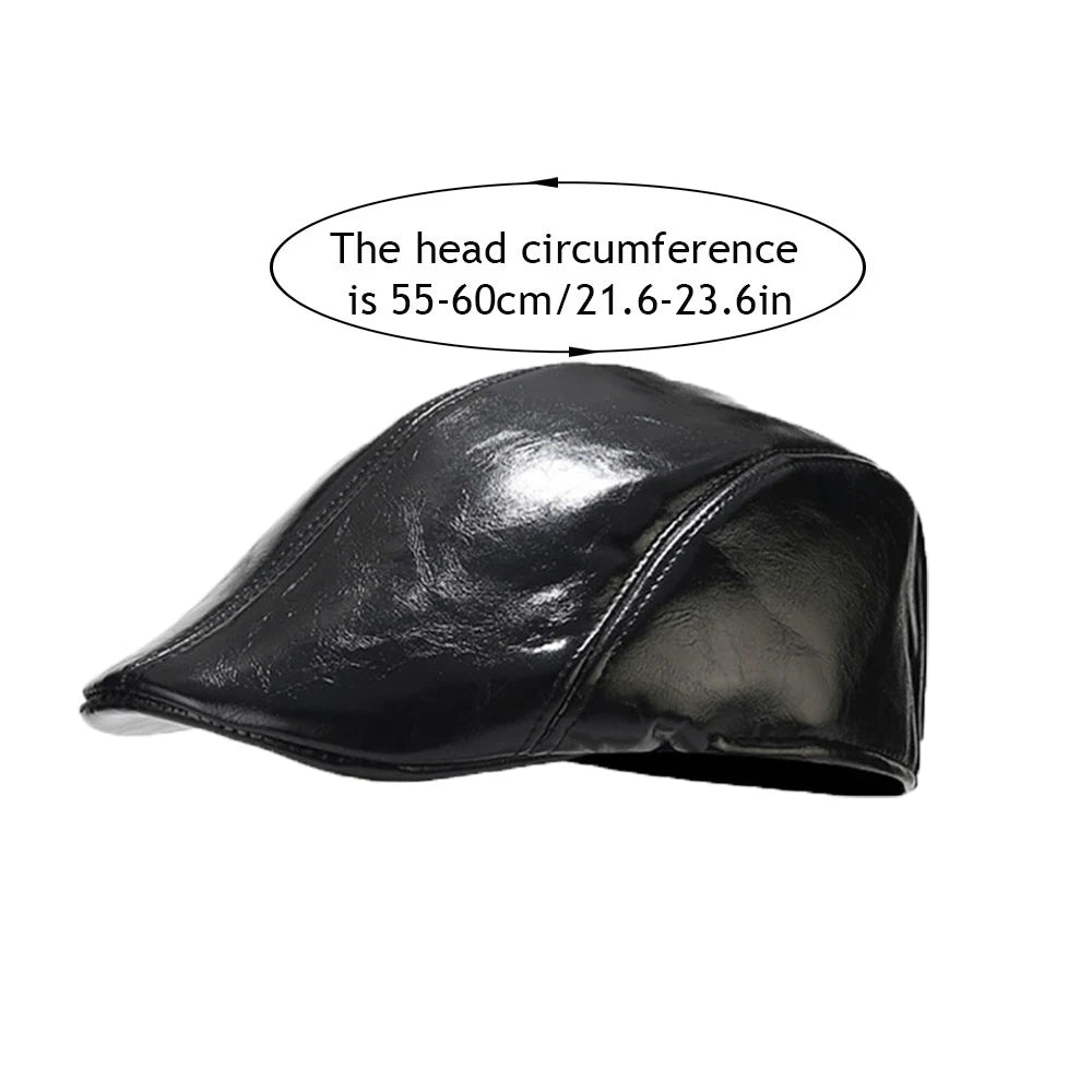 British Style PU Leather Beret – Timeless Retro Elegance